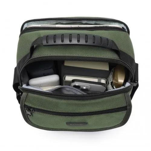 Kono Durable Men's Crossbody Shoulder Bag with Multiple Pockets - Messenger Bag - Green