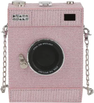 KUANG! Camera Shaped Shoulder Bag PU Leather Crossbody Bag Vintage Novelty Handbag Purse
