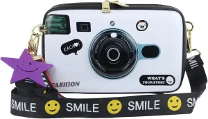 KUANG! Women Fashion Camera Shaped Crossbody Handbag PU Leather Vintage Shoulder Bag Novelty Clutch Box Purse