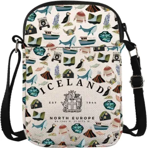 KUIYAI Iceland Crossbody Bag New Iceland Trip Gift Iceland Vacation Gift Nordic Gift