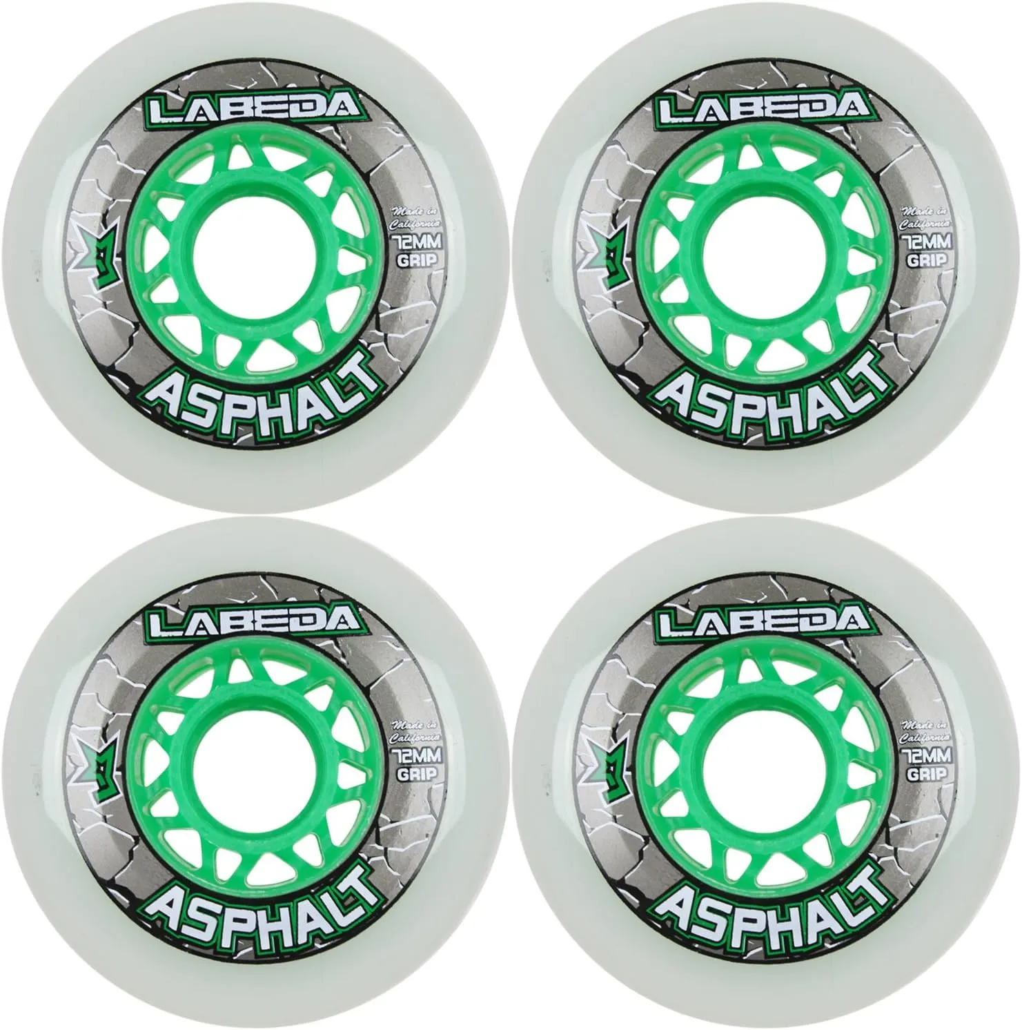 LABEDA WHEELS Inline Roller Hockey GRIPPER ASPHALT OUTDOOR WHITE (72)