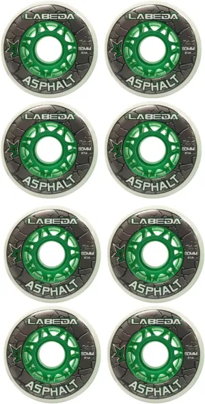 Labeda Wheels Inline Roller Hockey Gripper Asphalt Outdoor White 80mm 83A x8