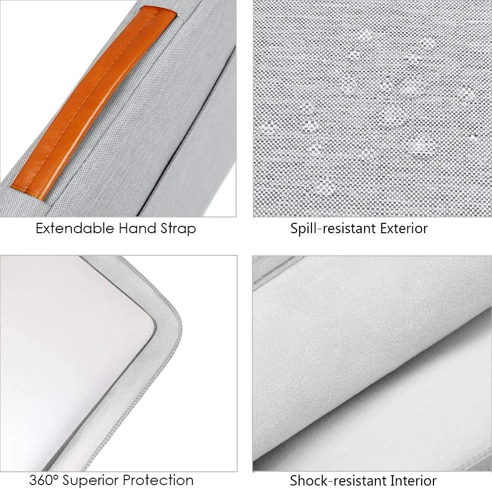 Lacdo 360° Protective Laptop Sleeve Case for 16 inch New MacBook Pro M4/M3/M2/M1 Pro/Max A3403 A3186 A2991 A2780 A2485 A2141 2024-2019, 15 inch Surface Laptop 7th Copilot PC/6/5/4/3 Computer Bag, Gray