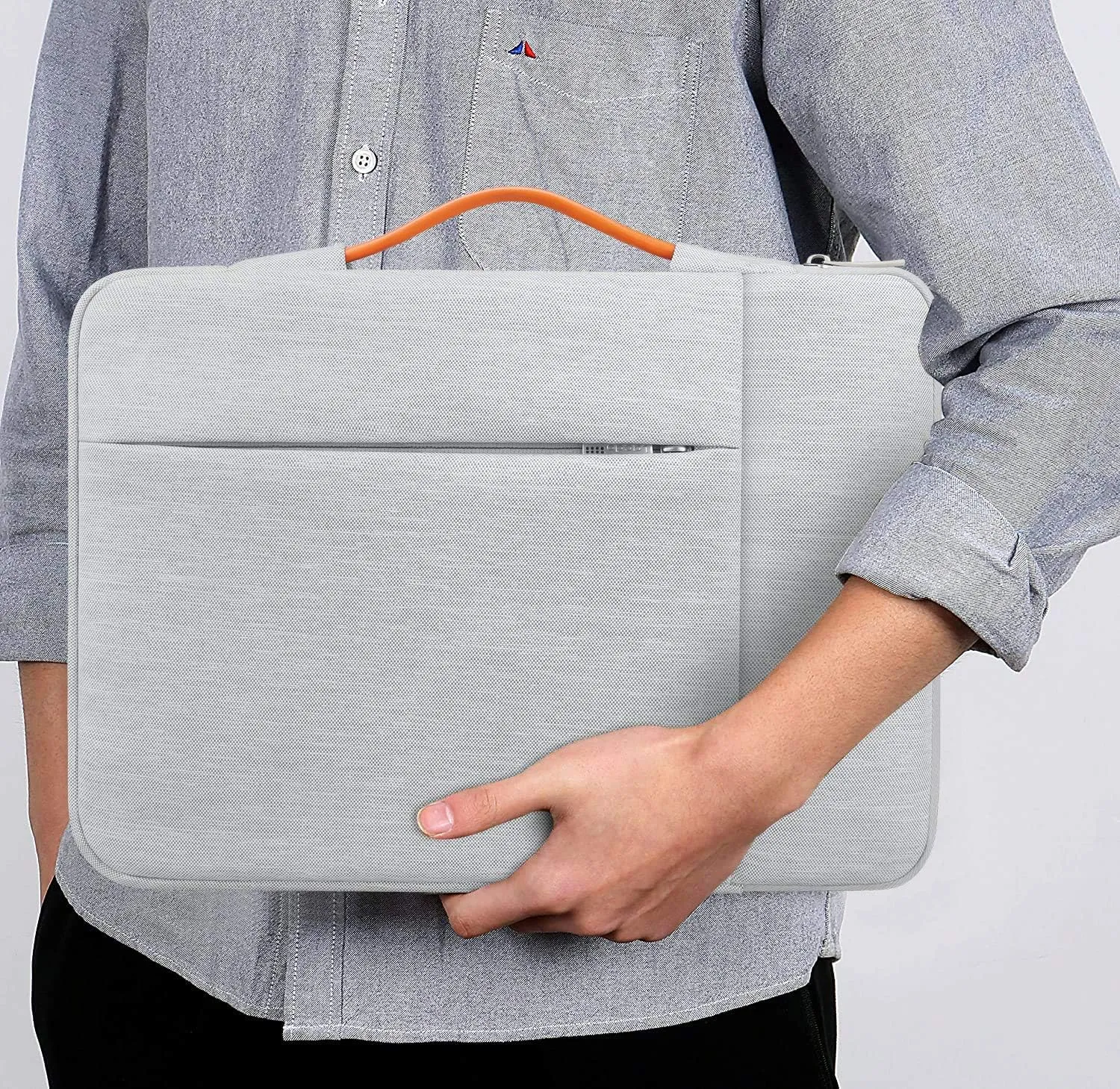 Lacdo 360° Protective Laptop Sleeve Case for 16 inch New MacBook Pro M4/M3/M2/M1 Pro/Max A3403 A3186 A2991 A2780 A2485 A2141 2024-2019, 15 inch Surface Laptop 7th Copilot PC/6/5/4/3 Computer Bag, Gray
