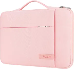 Lacdo 360° Protective Laptop Sleeve Case for 16 inch New MacBook Pro M4/M3/M2/M1 Pro/Max A3403 A3186 A2991 A2780 A2485 A2141 2024-2019, 15 inch Surface Laptop 7th Copilot PC/6/5/4/3 Computer Bag, Pink