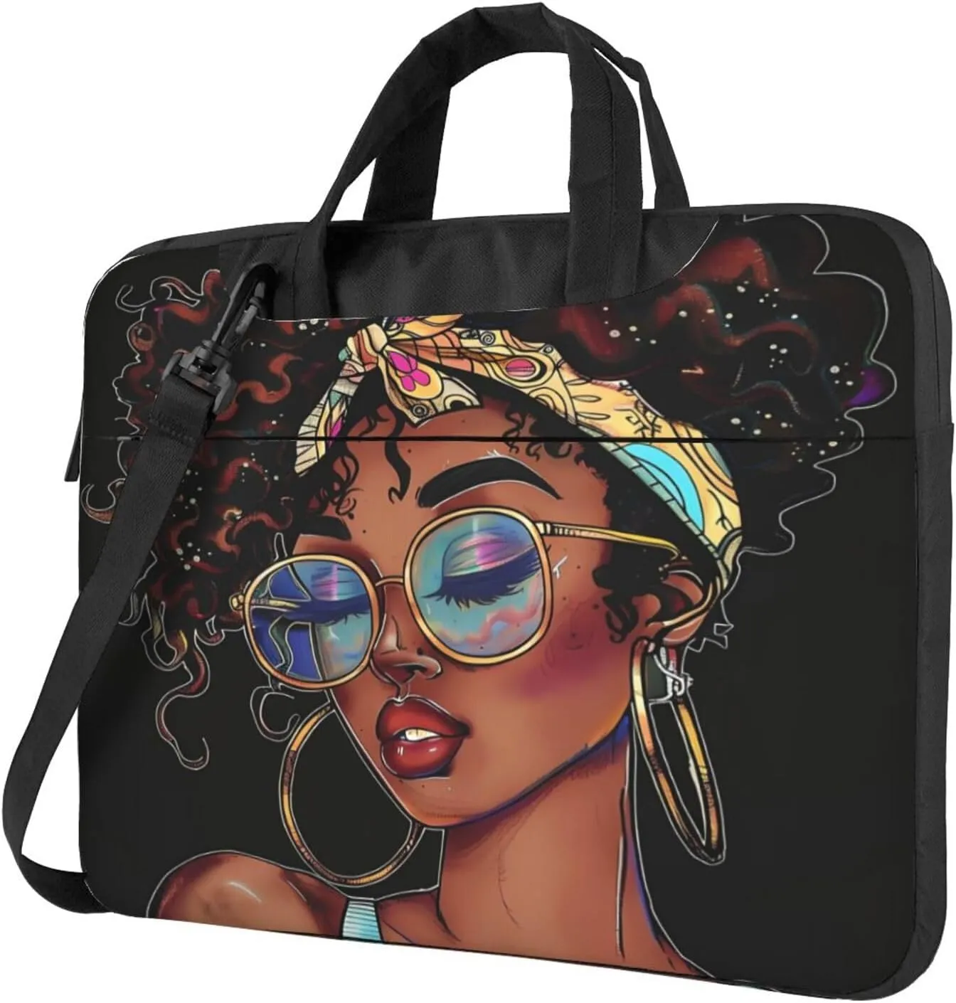 Laptop Bag Case Art Painted African Women Computer Messenger Shoulder Bag Laptop Sleeve Briefcase
