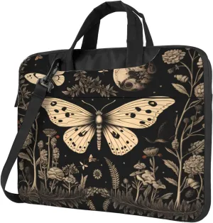 Laptop Bag Case Vintage Gothic Floral Moon Butterfly Computer Messenger Shoulder Bag Laptop Sleeve Briefcase