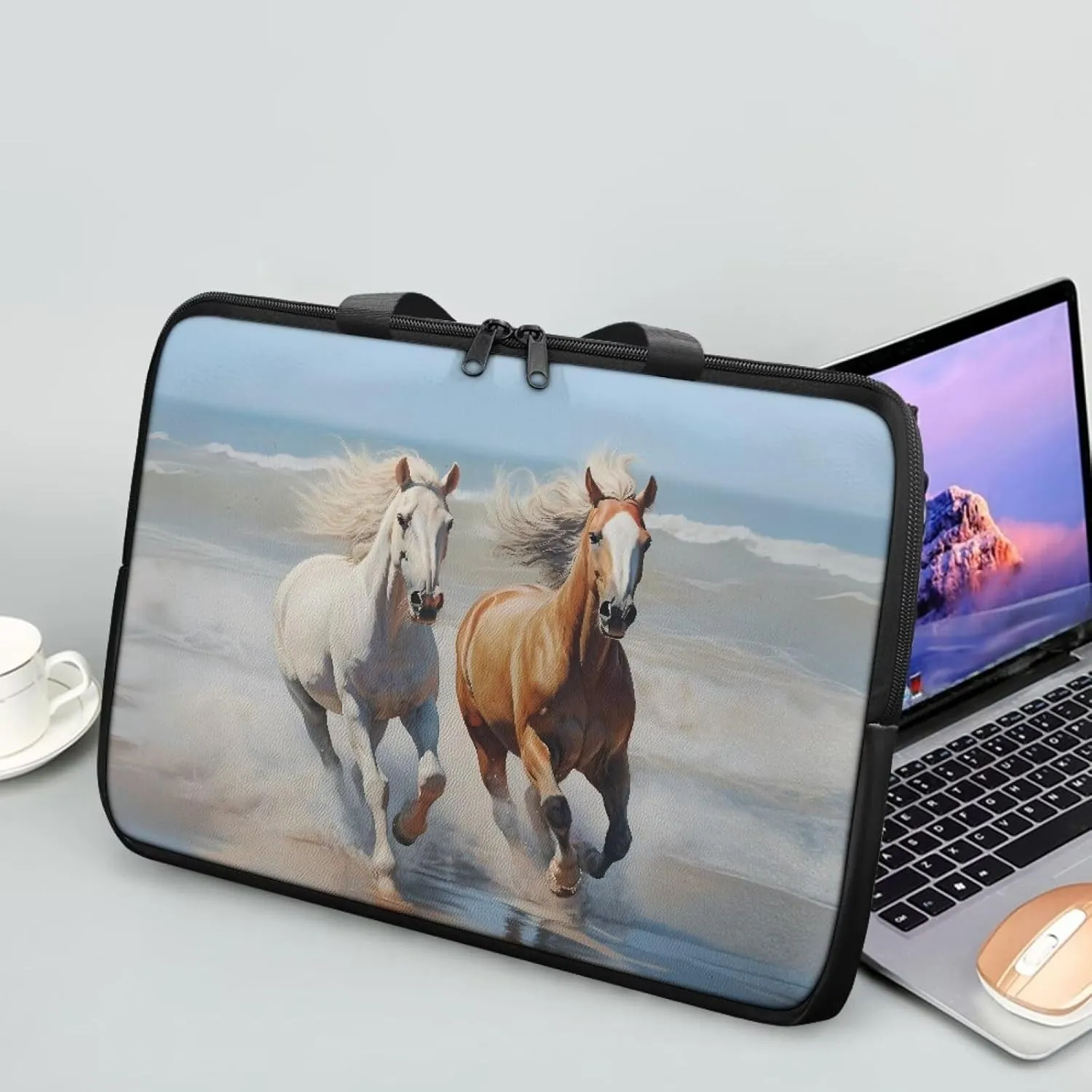 Laptop Bag Case Womens Mens Leather Briefcase with Handle Casual Computer Carrying Bag Cover 10 Inch- 17 Inch