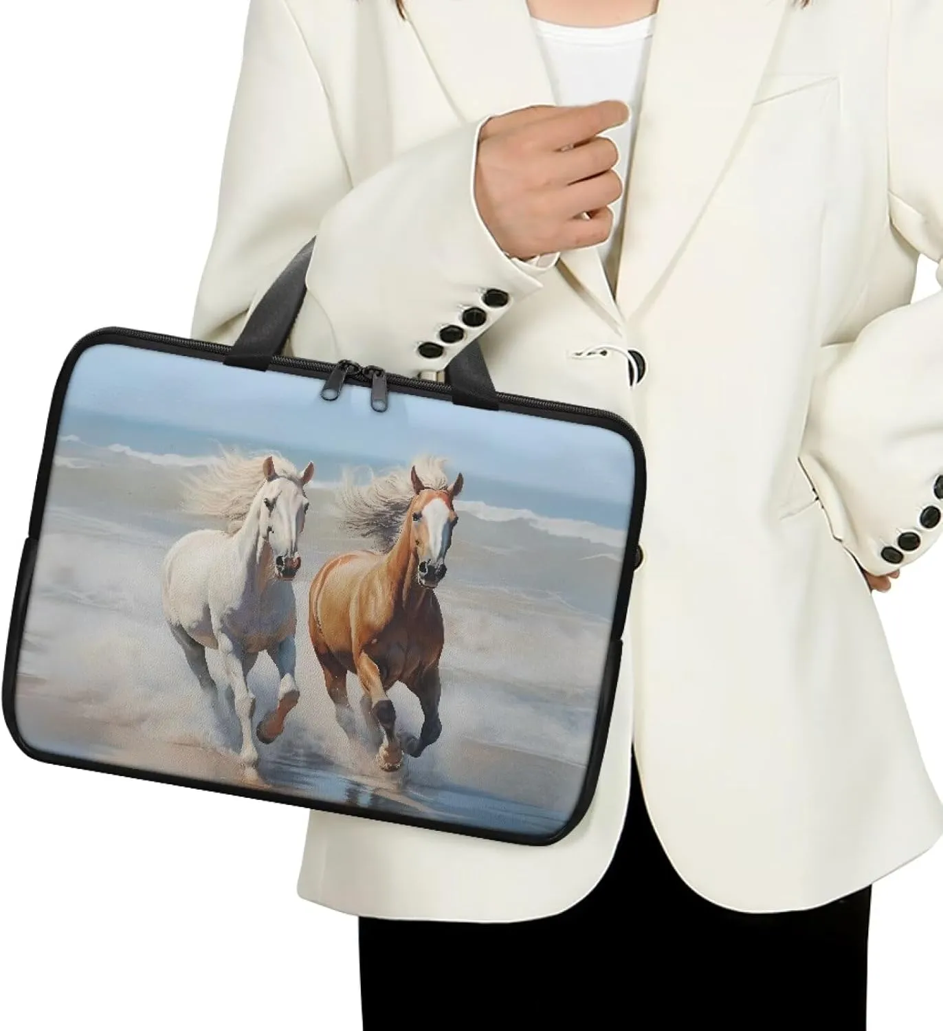 Laptop Bag Case Womens Mens Leather Briefcase with Handle Casual Computer Carrying Bag Cover 10 Inch- 17 Inch