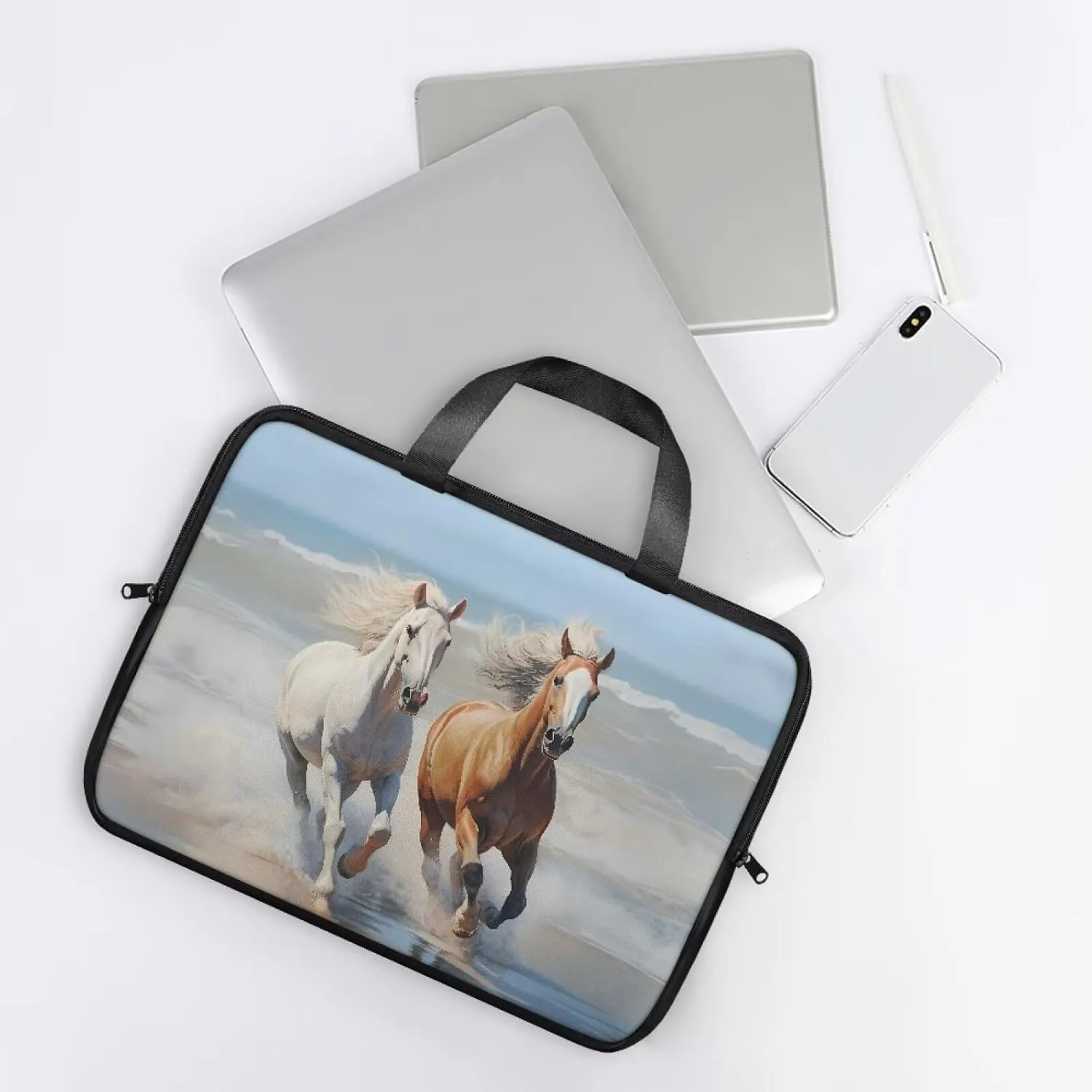 Laptop Bag Case Womens Mens Leather Briefcase with Handle Casual Computer Carrying Bag Cover 10 Inch- 17 Inch