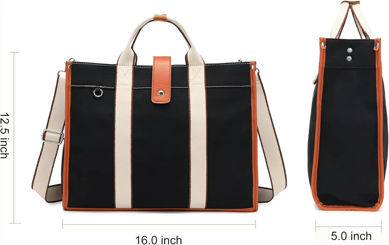 Laptop Bag for Women 15.6 Inch Lightweight Canvas Tote Bags Teacher Work Bag for School Travel