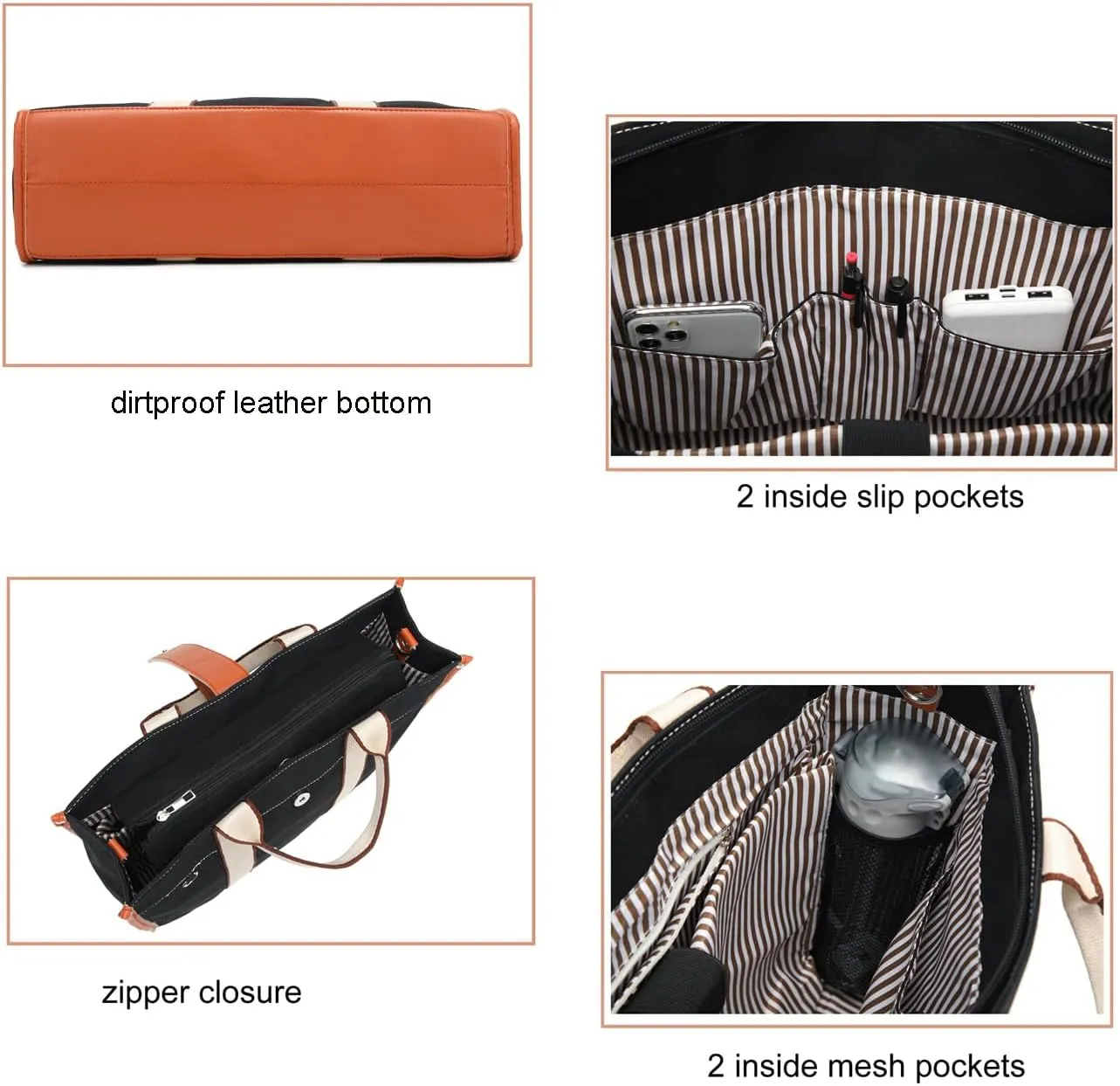 Laptop Bag for Women 15.6 Inch Lightweight Canvas Tote Bags Teacher Work Bag for School Travel