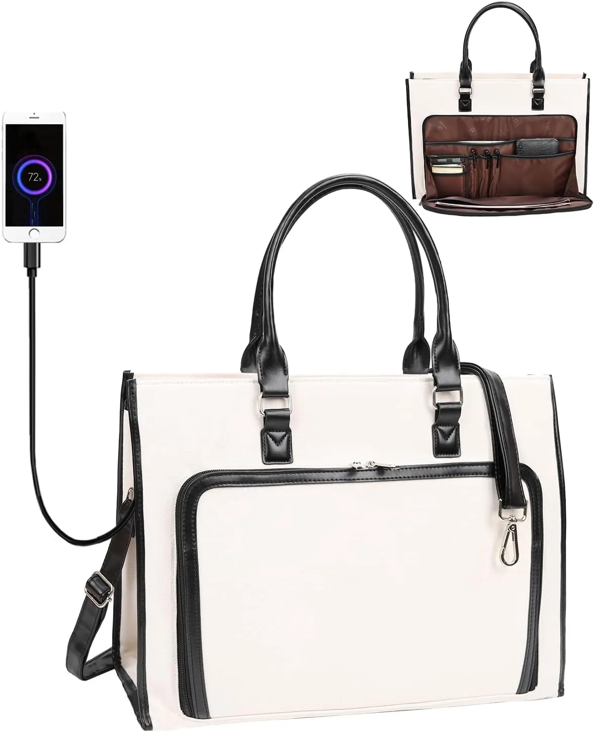 Laptop Bag for Women 17.3 inch Laptop Tote Bag Stand-up Business Office Work Bag Briefcase Computer Tote Bag Large Handbag Satchel Shoulder Bag