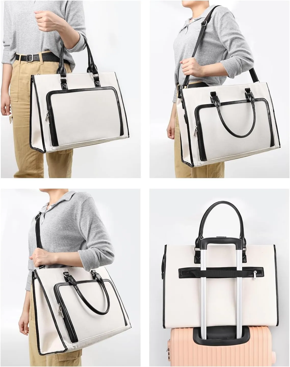 Laptop Bag for Women 17.3 inch Laptop Tote Bag Stand-up Business Office Work Bag Briefcase Computer Tote Bag Large Handbag Satchel Shoulder Bag