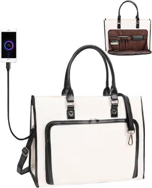 Laptop Bag for Women 17.3 inch Laptop Tote Bag Stand-up Business Office Work Bag Briefcase Computer Tote Bag Large Handbag Satchel Shoulder Bag