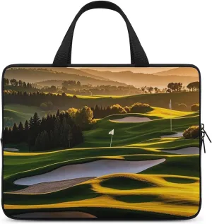 Laptop Carrying Case 13 Inch Golf Vacation Park Trees Sunset Hills And Valley Laptop Bag for Men Women Computer Bag Messenger Bag for Work