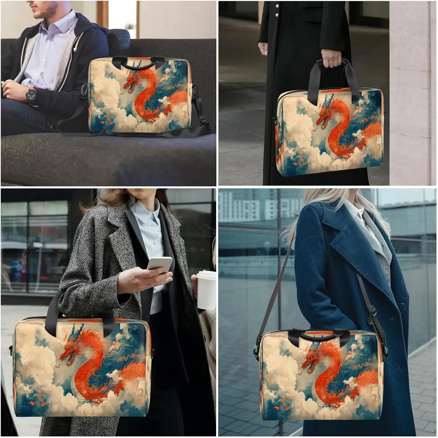 Laptop Shoulder Bag Compatible with Handle, Messenger Shoulder Case for Laptop or Tablet, Laptop Carrying Case