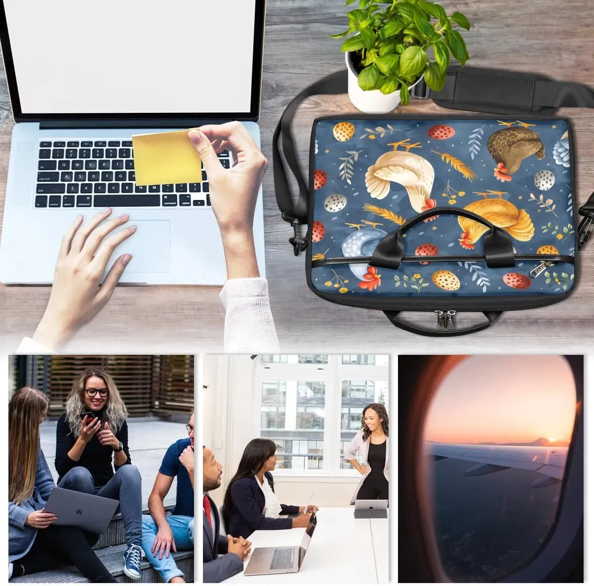 Laptop Shoulder Bag Computer Bag 13-15 Inches Laptop Carrying Case with Shoulder Strap for Women Men