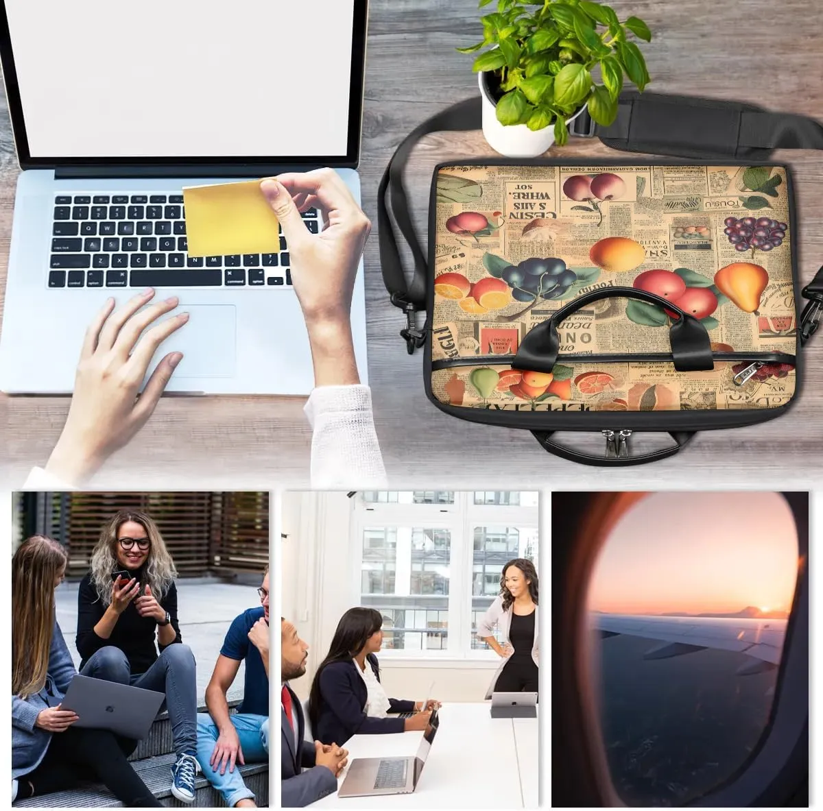 Laptop Shoulder Bag Computer Bag 13-15 Inches Laptop Carrying Case with Shoulder Strap for Women Men