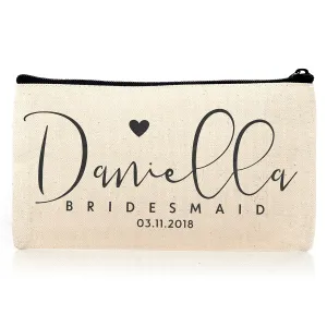 Lara Laser Works Personalized Cosmetic Bag Travel Makeup Pouch Wedding Bridal Party | DSG#10 | set of 3