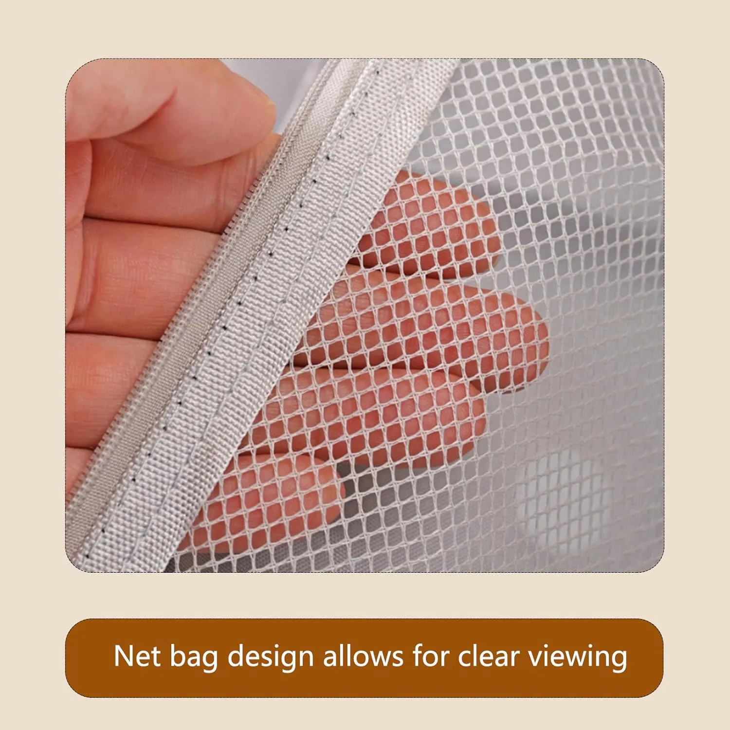 Large Opening Standing Makeup Bag - Waterproof Oxford Fabric, Portable & Extra Capacity, Multi-Layer Organizer for Travel, Home & Daily Use - Cosmetic Storage Case with Dividers (Beige)