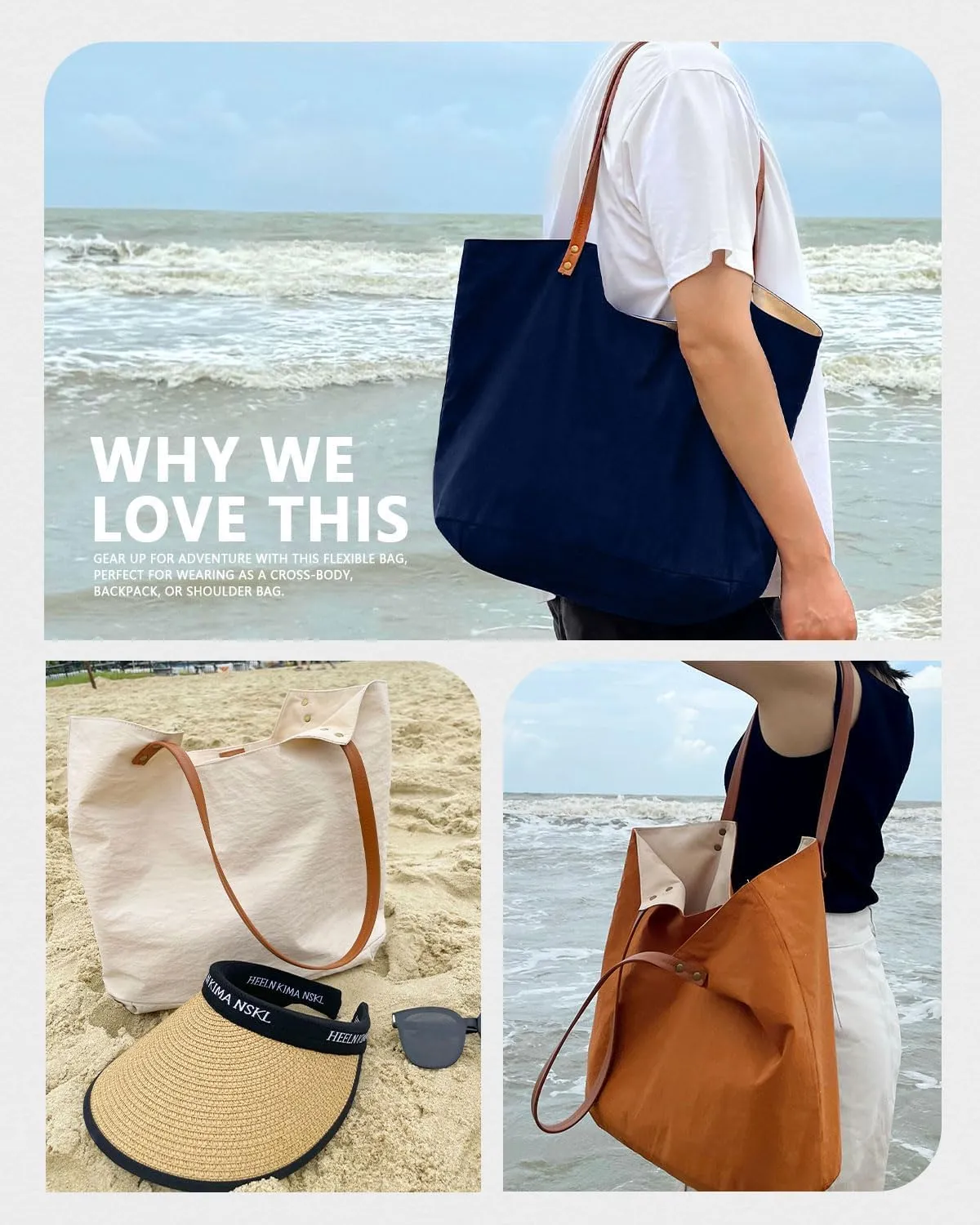 Large Tote Bag for Women, Medium Cute Tote Bags for School, Shoulder Bag Beach Bags for Women With Inner Pocket