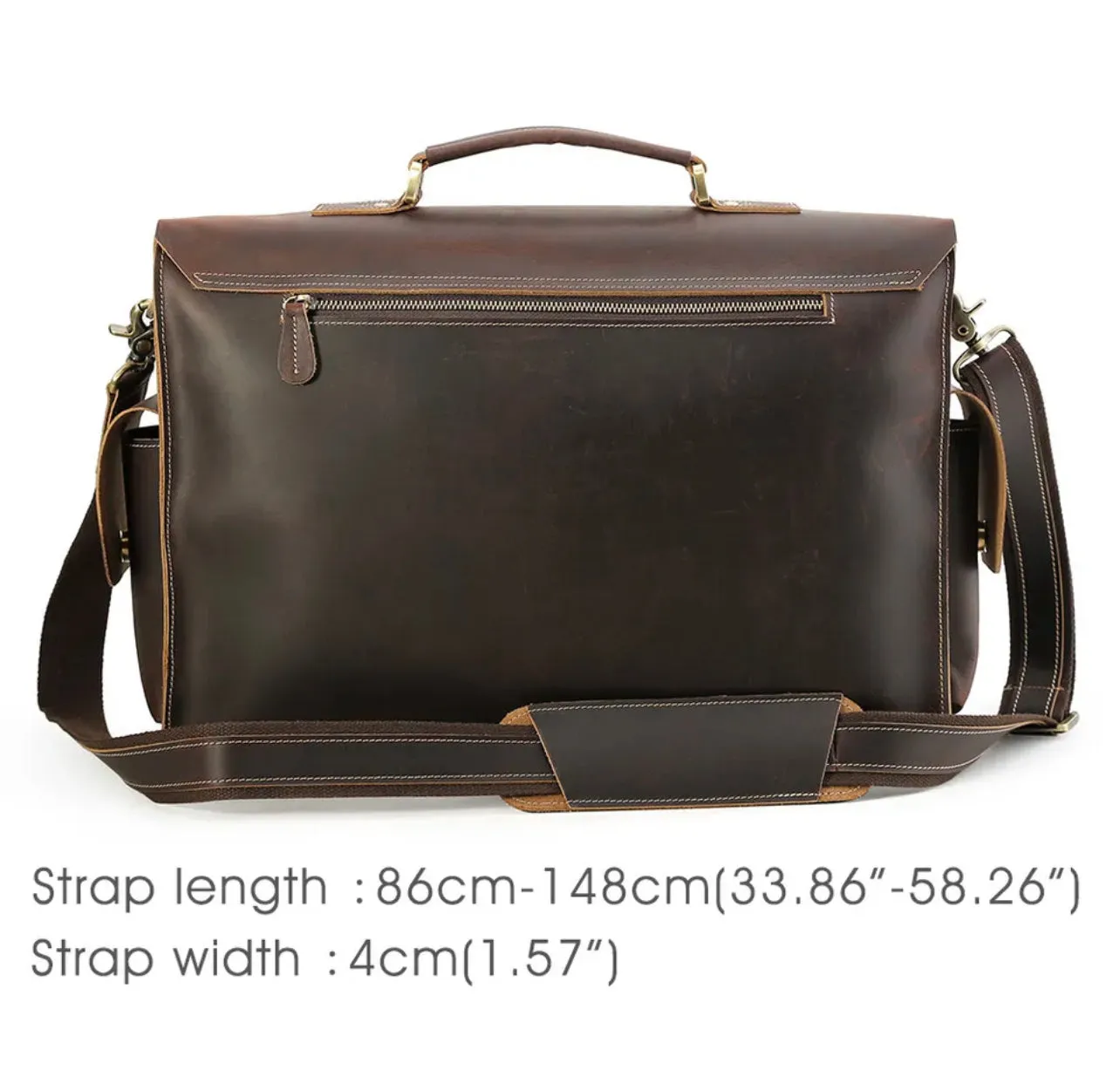 Leather Briefcase Shoulder Bag Handbag 17” Laptop bag Messangers Crossbody