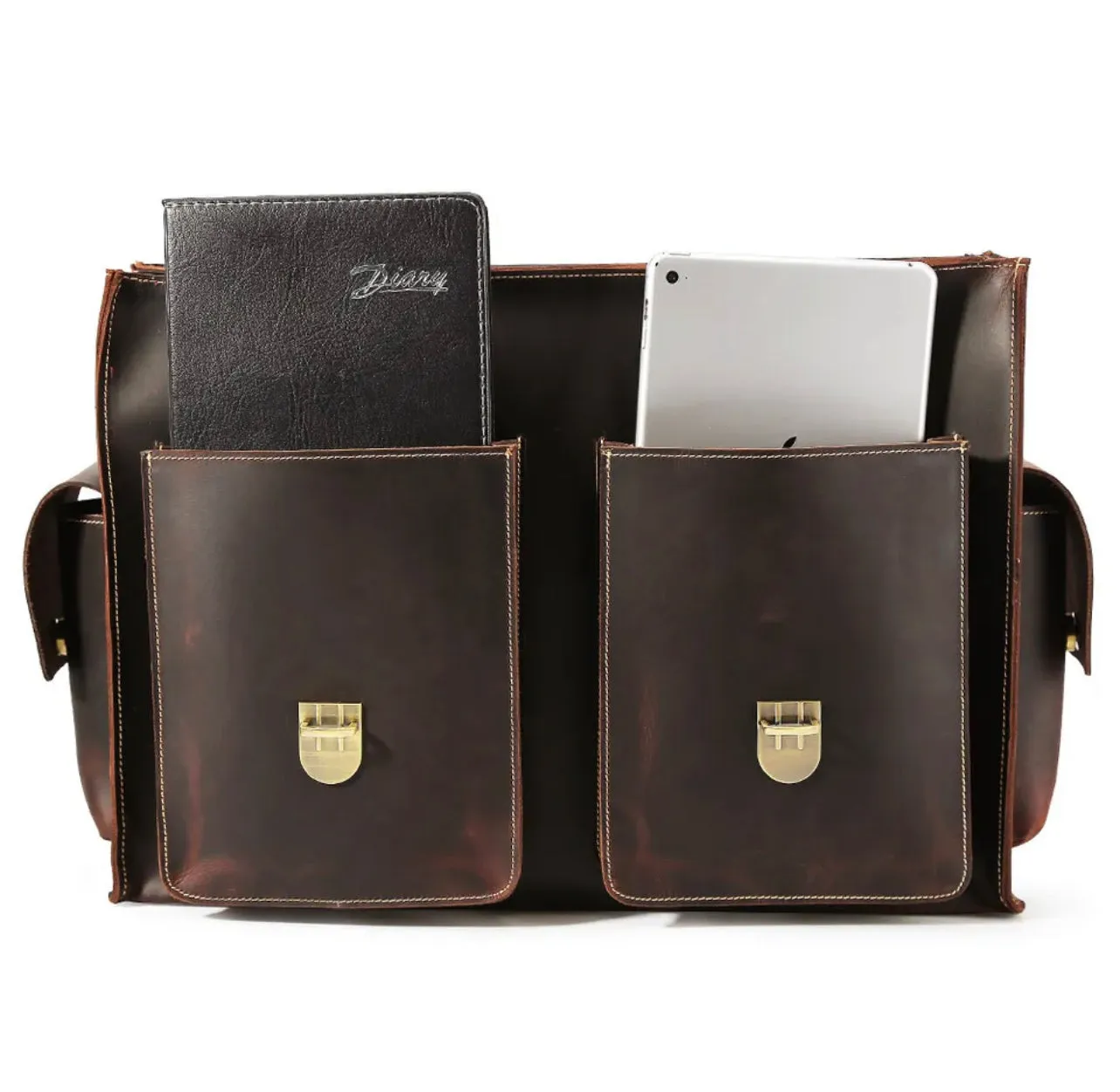 Leather Briefcase Shoulder Bag Handbag 17” Laptop bag Messangers Crossbody