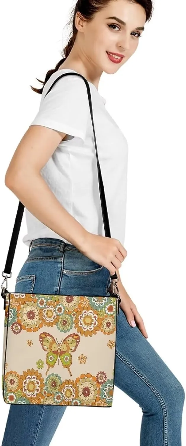 Leather Bucket Purse Fashion Bucket Bag for Women Shoulder Bag with Adjustable Strap Tote Handbag