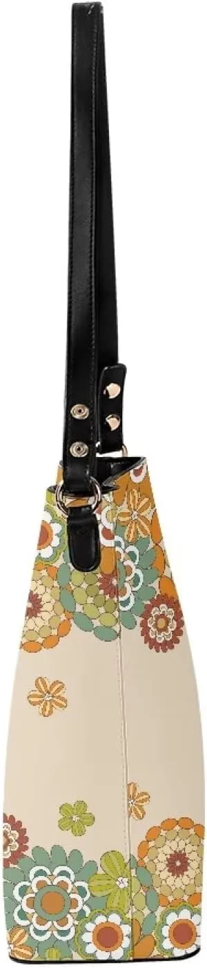 Leather Bucket Purse Fashion Bucket Bag for Women Shoulder Bag with Adjustable Strap Tote Handbag
