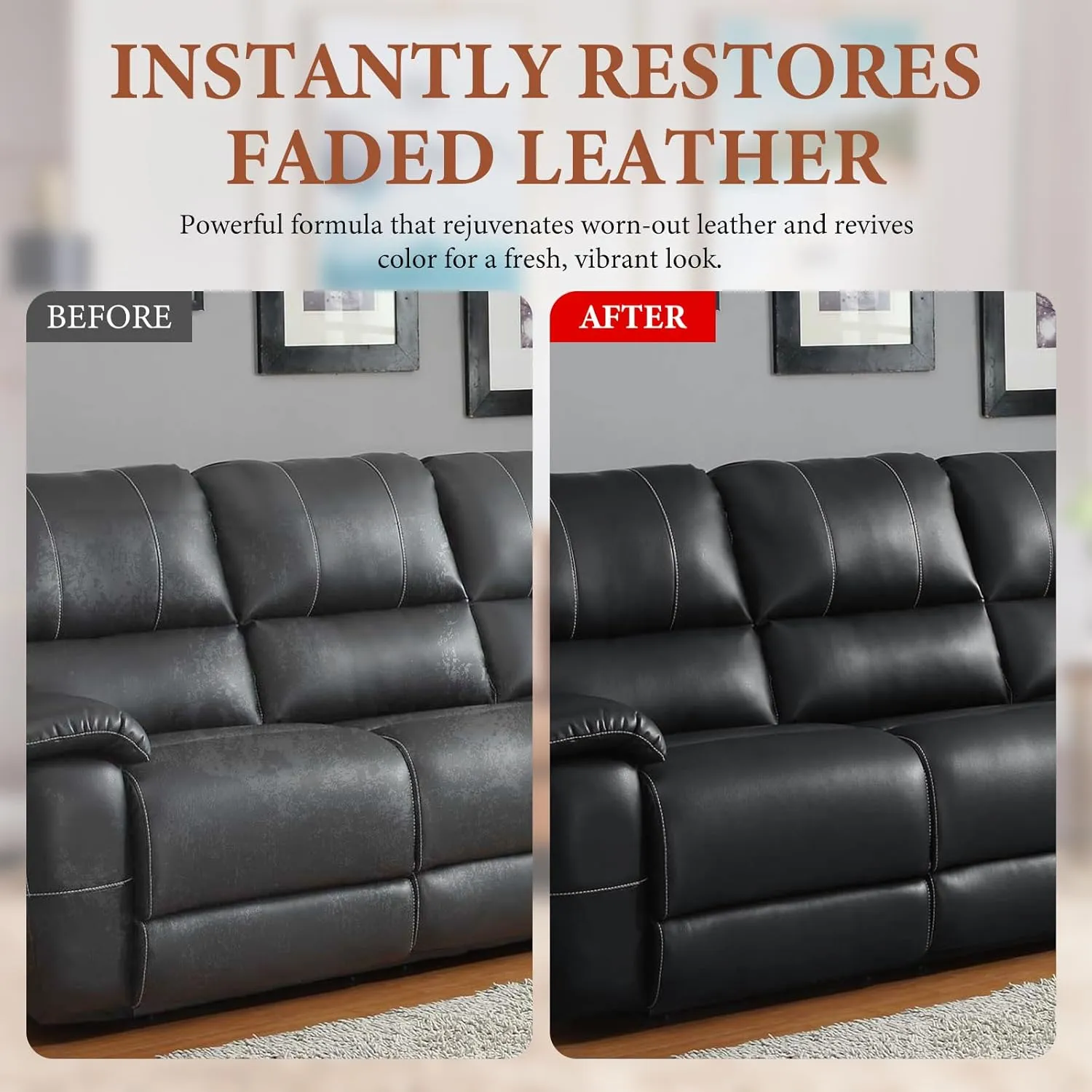 Leather Recoloring Balm Leather Color Restorer Scratch Repair Leather Paint for Furniture Couches Car Seats Shoes Bags Leather Dye and Scratched Leather with Leather Conditioner - Medium Brown