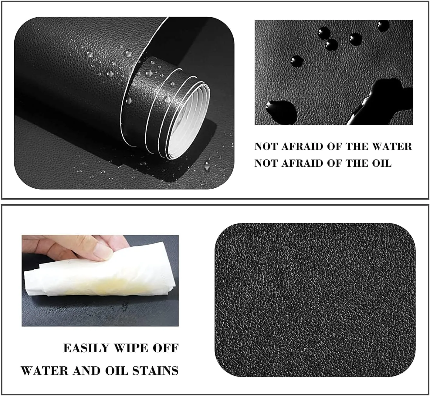 Leather Repair Patch, 17X79 Inch Self Adhesive Leather Repair, Large Vinyl Patch Tape for Couches, Furniture, Car Seats, Cabinets, Wall, Handbags （Black, 17X79 Inch）