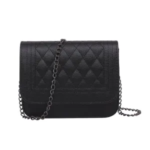 Leather Women Messenger Bag Plaid Ladies