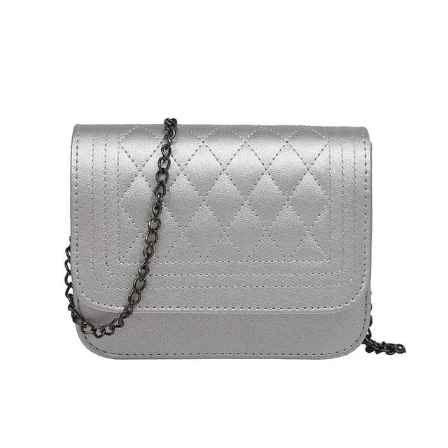 Leather Women Messenger Bag Plaid Ladies