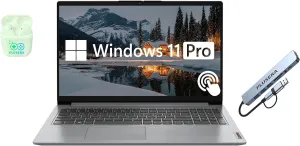 Lenovo IdeaPad 15.6” FHD Touchscreen Laptop, 40GB RAM 2.5TB Storage (2TB SSD 512GB Docking Station Set), 6-Cores Intel Core i3, Windows 11 Pro with Microsoft Office Included, Plusera Earphones