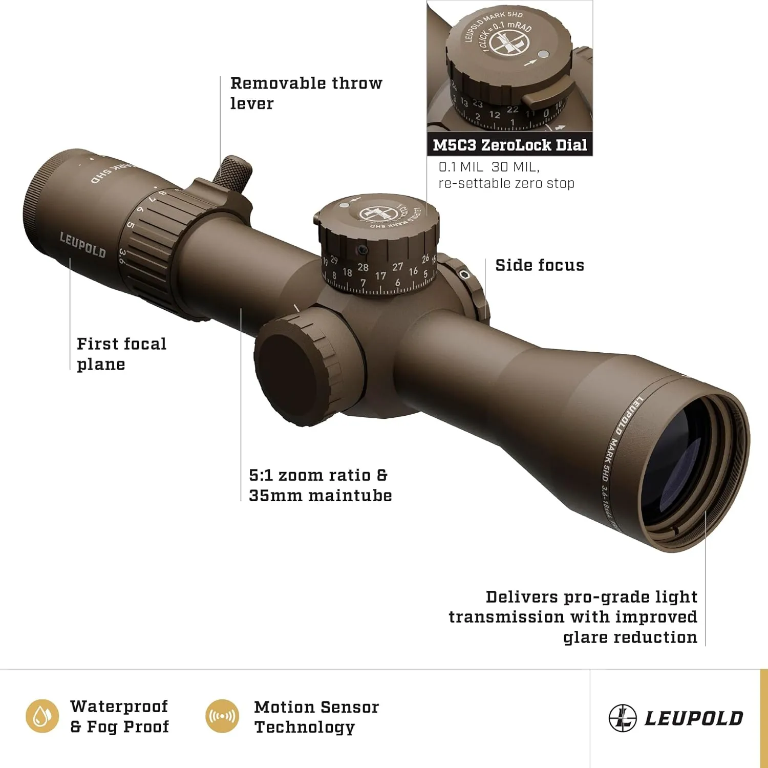 Leupold Mark 5HD 3.6-18x44mm M5C3 FFP Riflescope