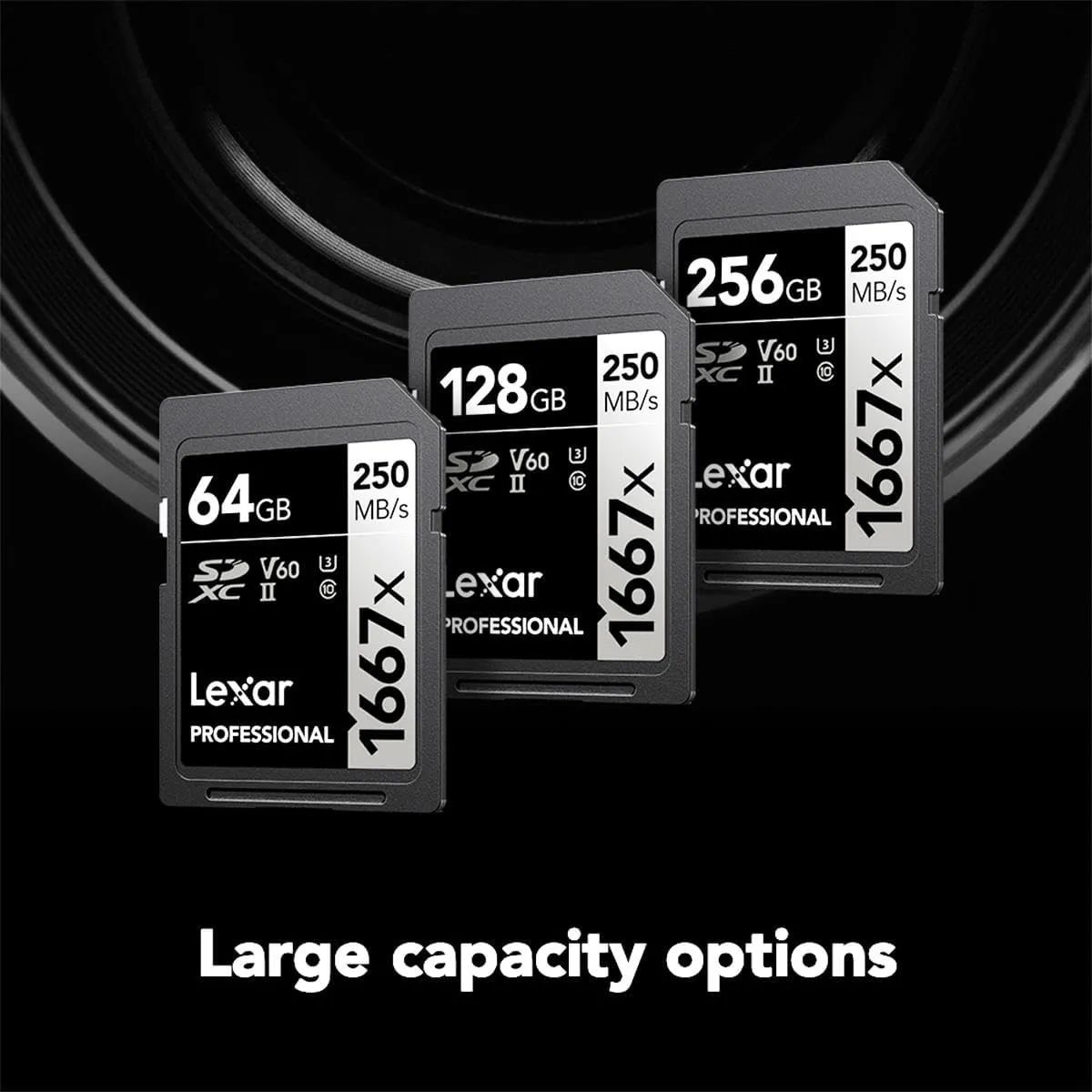 Lexar 128GB Professional 1667x SD Card, UHS-II, C10, U3, V60, Full HD, 4K, Up To 250MB/s Read SDXC Memory Card, for Professional Photographer, Videographer, Enthusiast (LSD128CBNA1667)