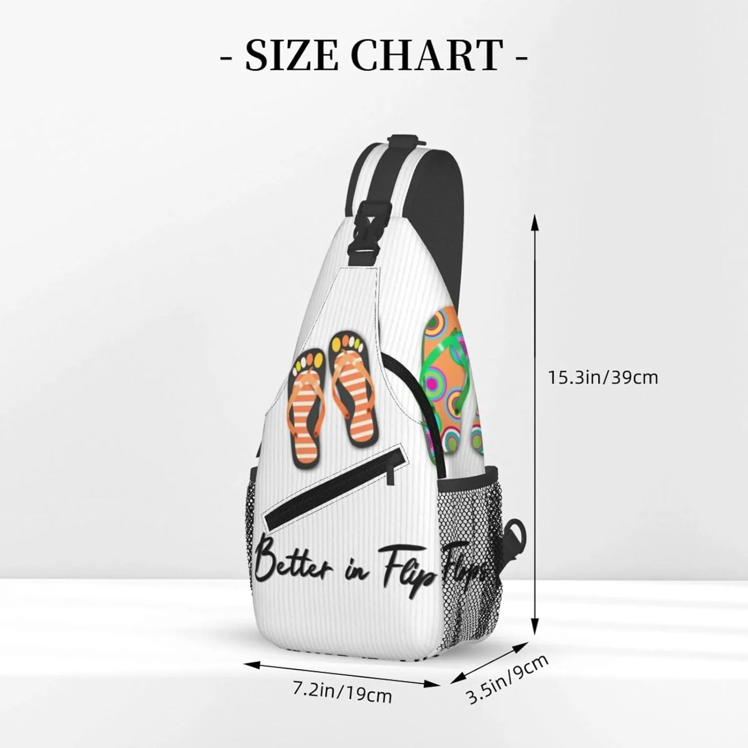 Life is Better in Flip-Flops Sling Backpack for Women Men, Chest Bag Daypack Crossbody for Travel Sport Running Hiking
