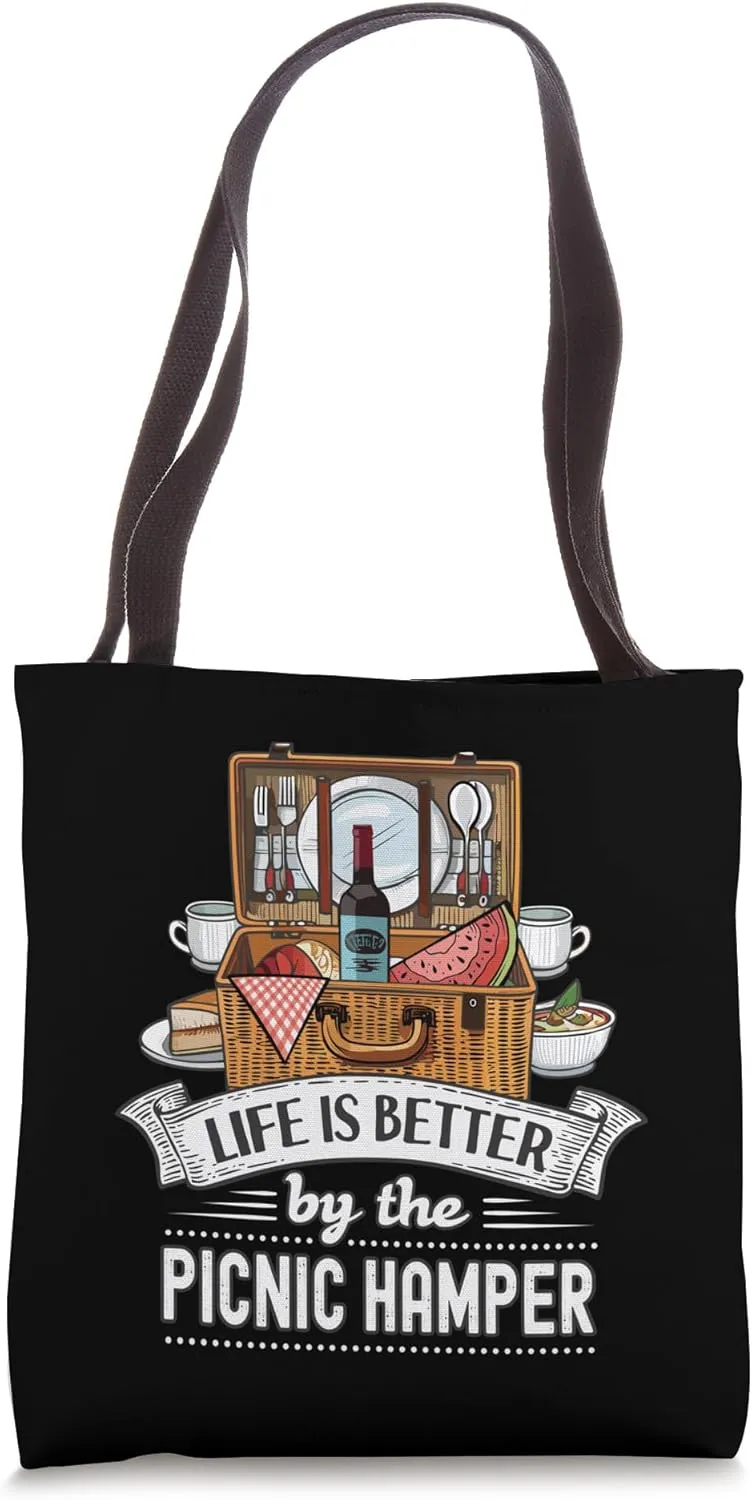 Life is Better Picnic Hamper Vintage Picnicking Outdoors Tote Bag