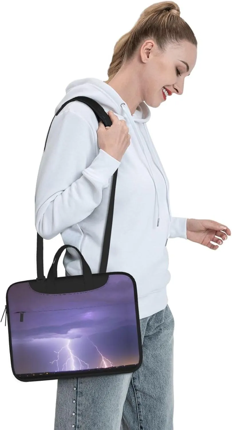 Lightning Storm Prints Laptop Bag - with Soft Interior, Multiple Pockets - Ideal for Men, Travel and Business