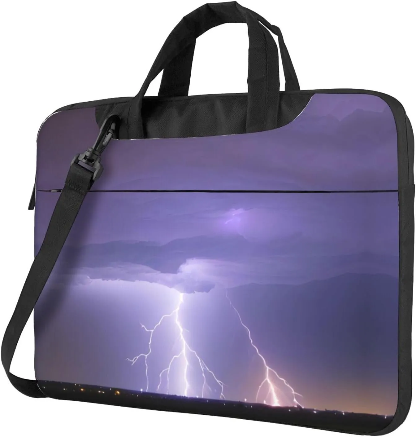 Lightning Storm Prints Laptop Bag - with Soft Interior, Multiple Pockets - Ideal for Men, Travel and Business