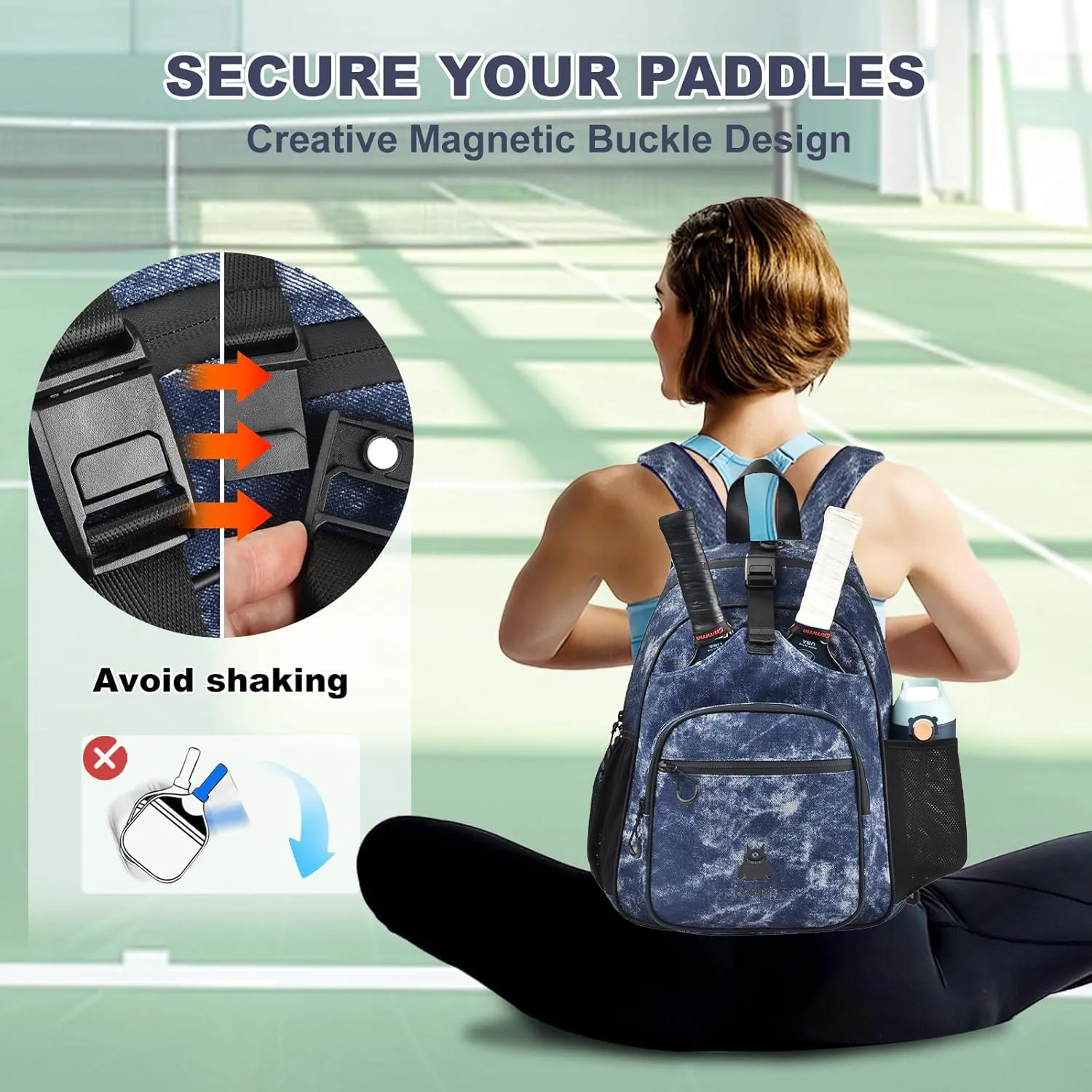 Lightweight Pickleball bag, Canvas Sling Bag - Crossbody Backpack for Men and Women