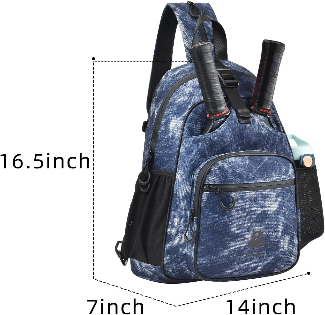 Lightweight Pickleball bag, Canvas Sling Bag - Crossbody Backpack for Men and Women
