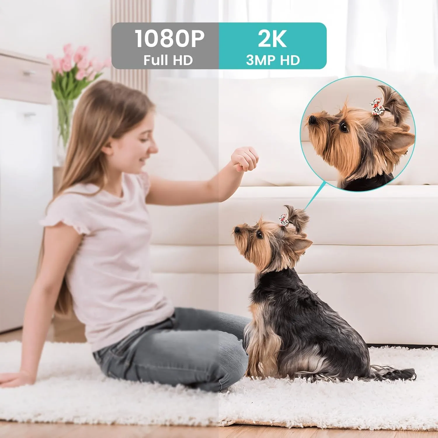 litokam Indoor Cameras for Home Security with Night Vision, Pet Camera with Phone App, 2K Indoor Security Cam, Motion Detection, 2-Way Audio, WiFi Home Camara Compatible with Alexa