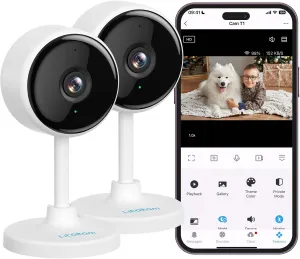 litokam Indoor Cameras for Home Security with Night Vision, Pet Camera with Phone App, 2K Indoor Security Cam, Motion Detection, 2-Way Audio, WiFi Home Camara Compatible with Alexa