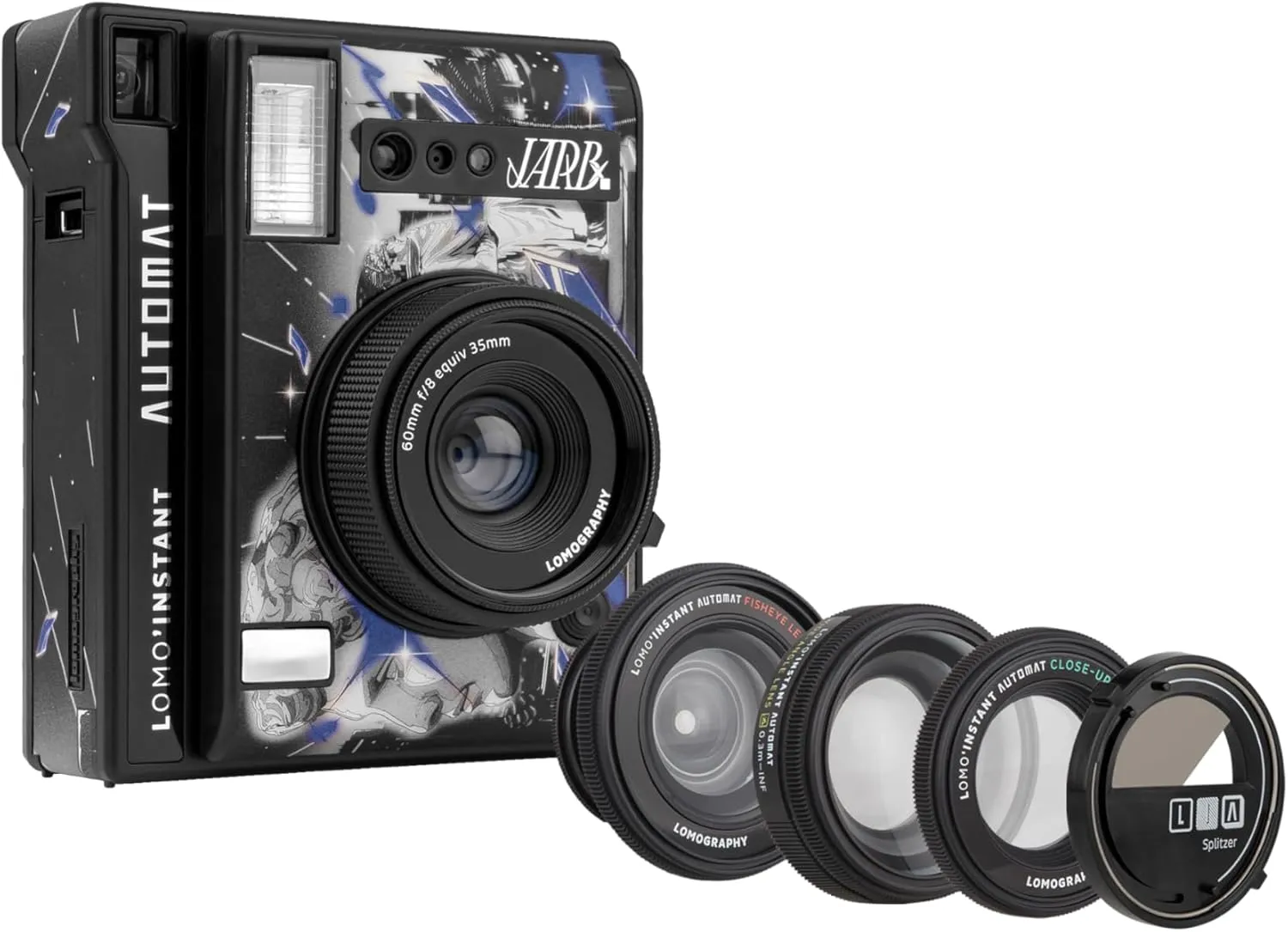 Lomography Lomo'Instant Automat Camera & Lenses, Jarb Edition, Instant Camera Compatible with Fujifilm Instax Mini Film
