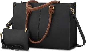 LOVEVOOK Laptop Bag for Women, 15.6 inch Laptop Tote Bag Vintage Work Bags for Women Computer Bag Office Briefcase Handbag