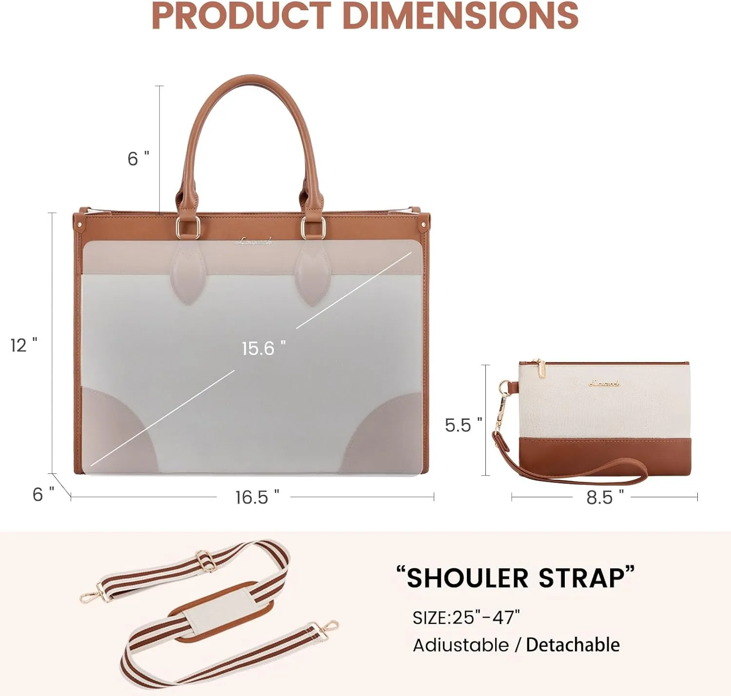 LOVEVOOK Laptop Bag for Women 15.6 inch,Professional Canvas Work Bags Laptop Tote Bag with Cup Holder,Waterproof Laptop Purse Work Tote Computer Briefcase Crossbody Handbag for Teacher Office Travel