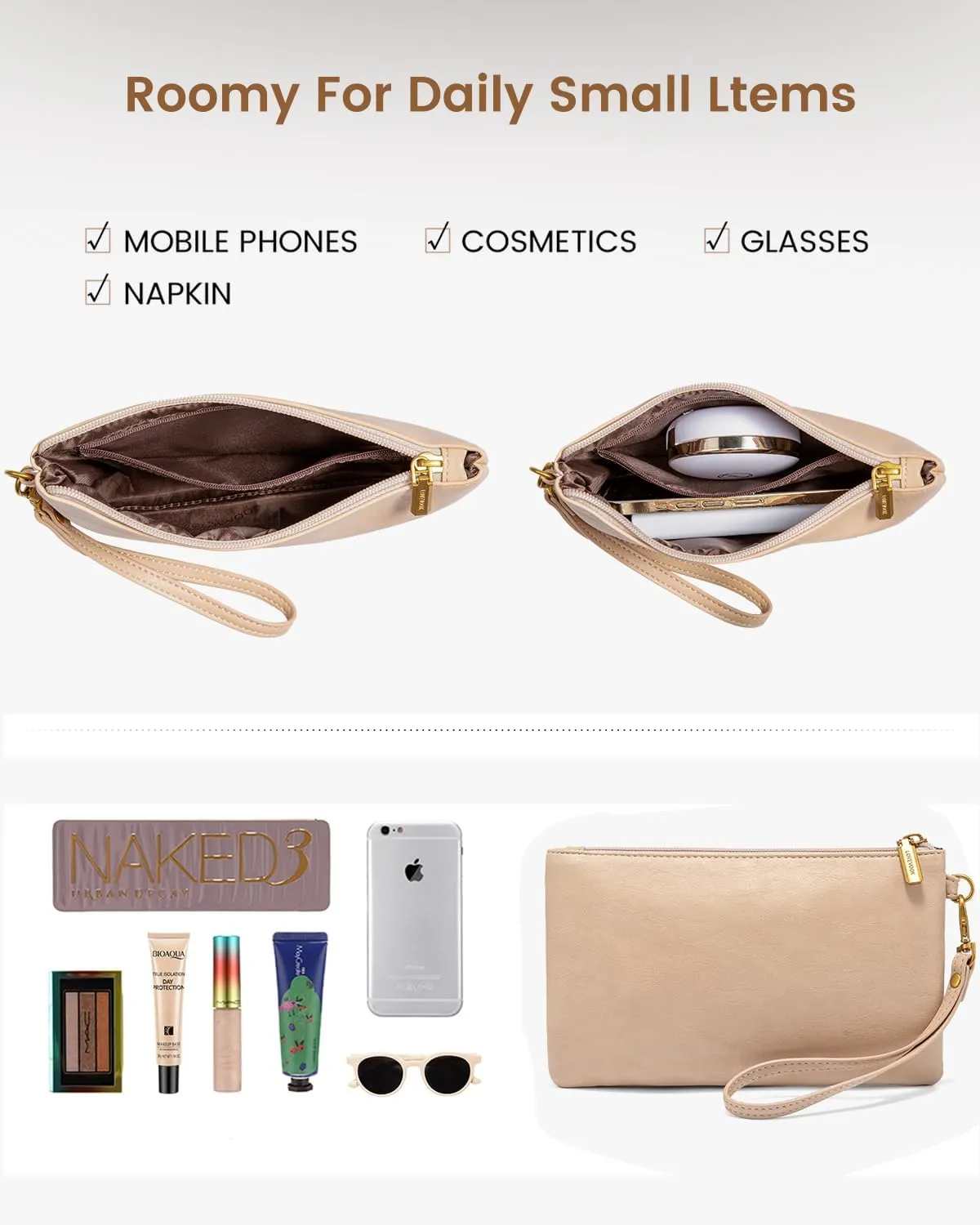 LOVEVOOK Laptop Tote Bag for Women, Vintage Leather Work Bags 15.6 inch Laptop Bag, Waterproof Computer Bag Business Office Briefcase, Beige