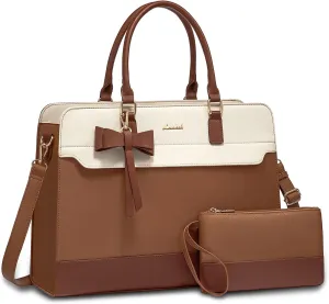 LOVEVOOK Laptop Tote Bag for Women,Leather Work Bag, Waterproof Business Teacher Bag,Large Computer Handbag Purse Briefcase,Office Gifts for Women